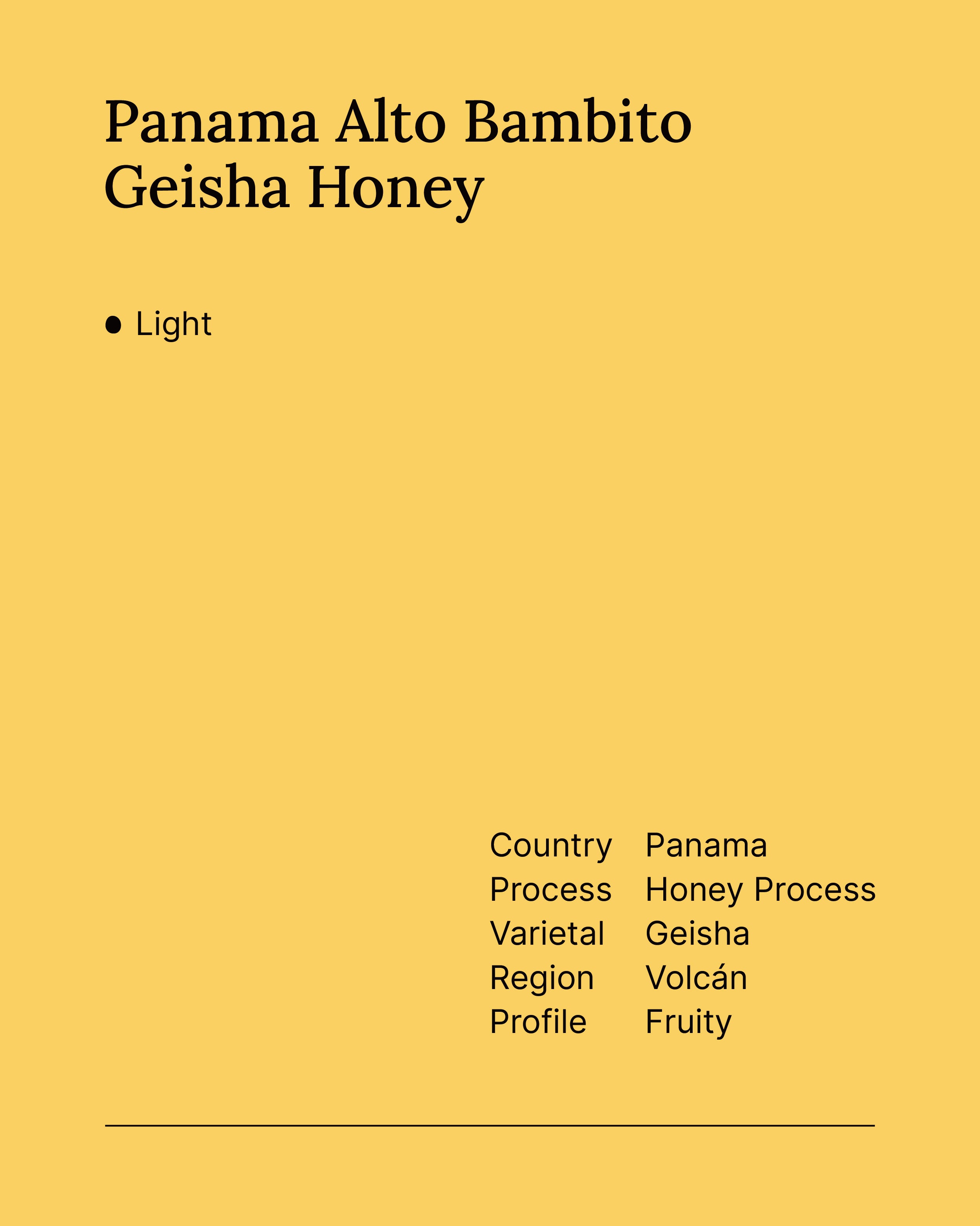 Panama Alto Bambito Geisha Honey 15g